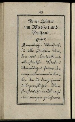 Drey Gebeter um Weisheit und Verstand