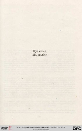 Dyskusja / Discussion