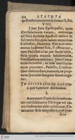In celebratio atione capituli quid camerario observandum