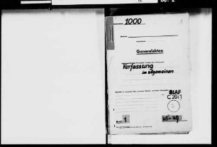 Badische Landesverfassung und Bundesverfassung im Allgemeinen, Teil 1