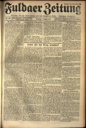 Erste Ausgabe vom Sonntag, den 07. August 1927.
