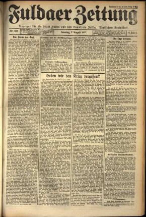 Erste Ausgabe vom Sonntag, den 07. August 1927.