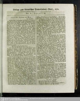 Beilage zum literarischen Conversations-Blatt, 1822. No. 2 Januar 12.