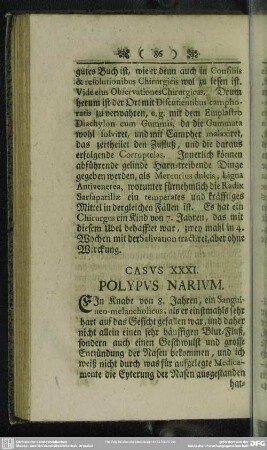 Casus XXXI. Polypus Narium