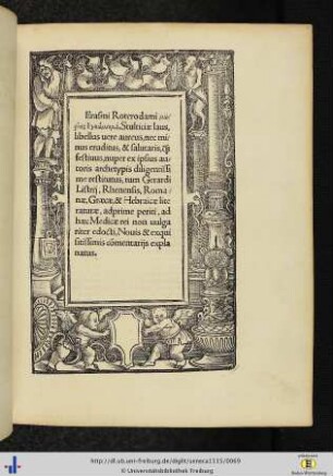 Erasmi Roterodami Moriae Encomium.