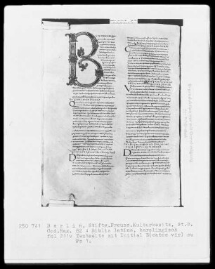 Touronische Bibel — Initiale B (eatus vir), Folio 211 verso
