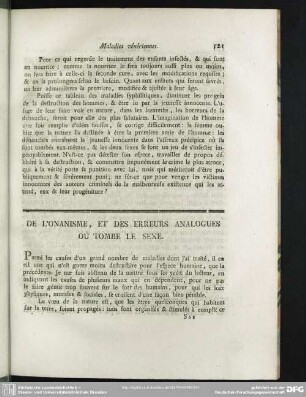 De L'Onanisme, Et Des Erreurs Analogues Où Tombe Le Sexe