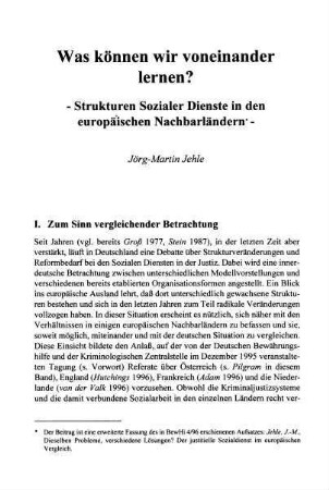 217-236, Was können wir voneinander lernen? Strukturen Sozialer Dienste in den europäischen Nachbarländern