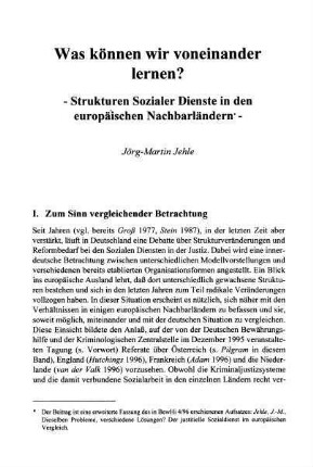 217-236, Was können wir voneinander lernen? Strukturen Sozialer Dienste in den europäischen Nachbarländern
