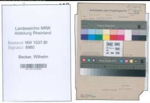Entnazifizierung Wilhelm Becker , geb. 27.01.1893 (Gastwirt)