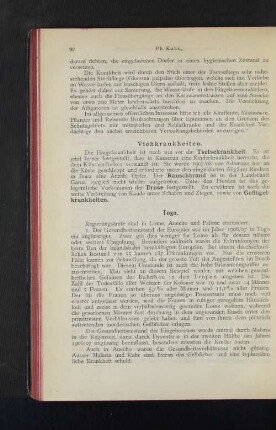 Viehkrankheiten.