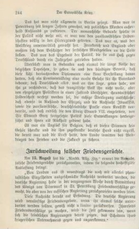 Zurückweisung falscher Friedensgerüchte