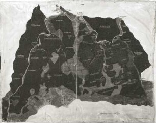 Wälder um Burkhardtsgrün (Kreis Aue) "Einige Wälder um Schwarzenberg" : Wälder um Burkhardtsgrün (Kreis Aue) "Einige Wälder um Schwarzenberg". Karte 1 : 6666 (Süden oben). Kartengemälde auf Pergament; 86 x 108 cm (1582; M. Öder). Dresden: Hauptstaatsarchiv Dresden I, 2, 12