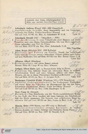 [Gemälde und Bronzen des 19. und 20. Jahrhunderts] (Nr. 1-121)