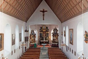 Kath. Pfarrkirche St. Johannes der Täufer; Walluf, Kirchgasse 15, Rheinstraße 1, Kirchgasse 10