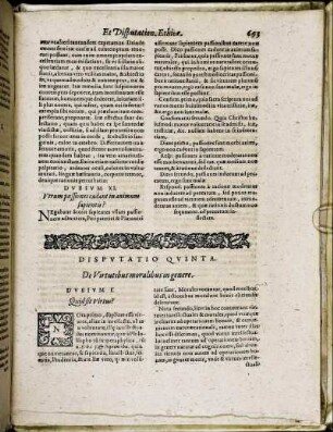 Disputatio Quinta, De Virtutibus moralibus in genere
