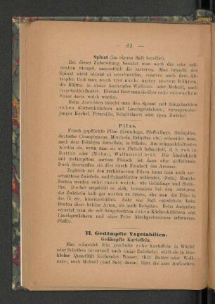 II. Gedämpfte Vegetablien.
