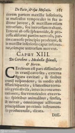 Caput XIII. De Cerebro, Medulla spinali, & Nervis