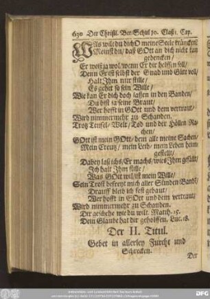 Der II. Titul. Gebet in allerley Furcht und Schrecken.