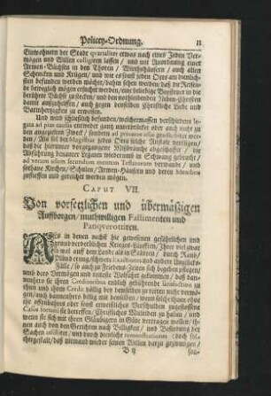 Caput VII. Von vorsetzlichen und übermäszigen Auffborgen/ muthwilligen Fallimenten und Panquerottiren.