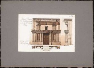 Reiseskizzen aus Pompeji, Neapel und Rom: Rom: Palazzo Borghese (Ansichten, Fassadenschnitt horizontal)