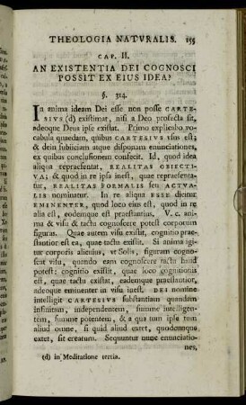 Cap. II. An Existentia Dei Cognosci Possit Ex Eius Idea?