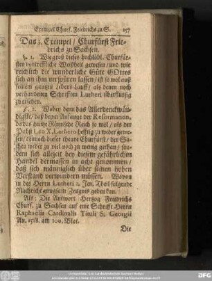 Das 3. Exempel/ Churfürst Friedrichs zu Sachsen.