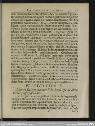 Praeiudicium V. Lutheri Reformationem Principum ope ac autoritate fuisse suffultam