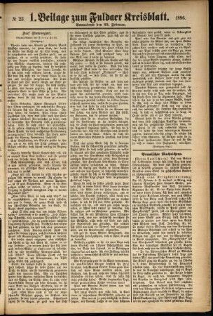 Zweite Ausgabe vom Samstag, den 22. Februar 1896.