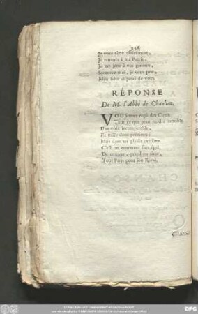 Réponse De M. l'Abbé de Chaulieu.