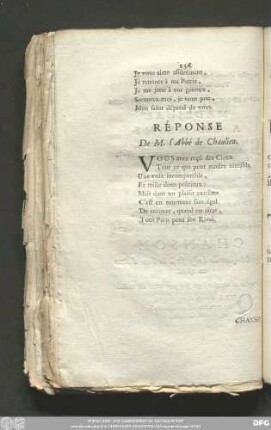 Réponse De M. l'Abbé de Chaulieu.