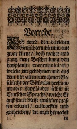 Kurtze Beschreibung des Lapplandes