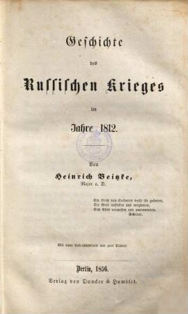 Geschichte des Russischen Krieges im Jahre 1812