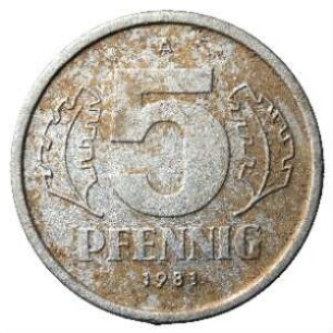 Fundmünze, 5 Pfennig, 1981