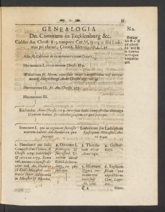 Genealogia Dn. Comitum in Tecklenburg &c.