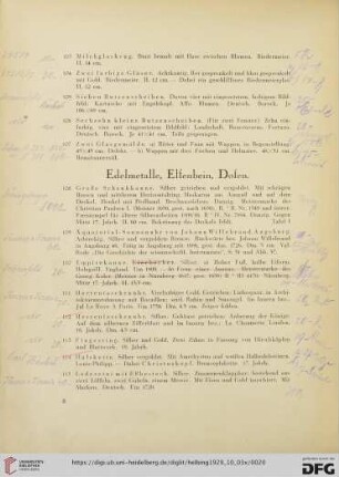 Edelmetalle, Elfenbein, Dosen (Nr. 108-127)