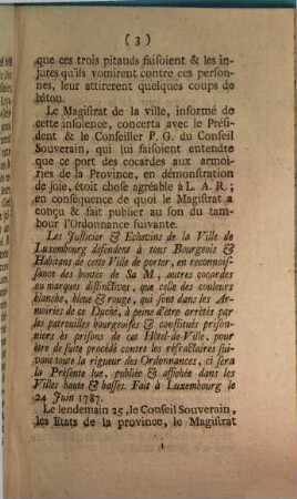 Relation Sincere & exacte de la prétendue Révolte à Luxembourg