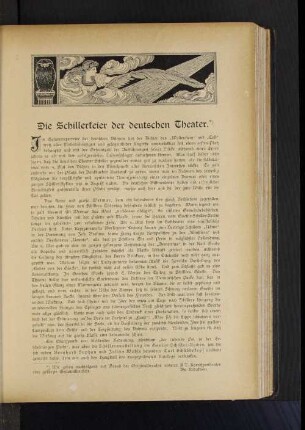 Die Schillerfeier der deutschen Theater