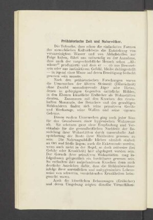 Prähistorische Zeit und Naturvölker