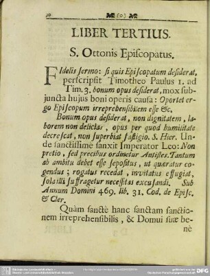 Liber Tertius. S. Ottonis Episcopatus