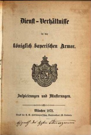 Dienst-Verhältnisse in der königlich bayerischen Armee. 4