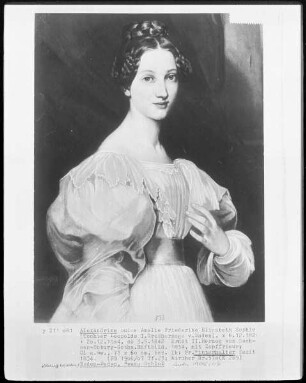 Alexandrine Luise Amalie Friederike Elisabeth Sophie, Tochter Leopolds I. Großherzog von Baden, Gemahlin von Ernst II. Herzog von Sachsen-Coburg-Gotha