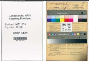 Entnazifizierung Albert Baehr , geb. 24.10.1903 (Bergmann)