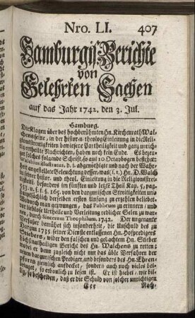 Nro. LI. auf das Jahr 1742. den 3. Jul. - Nro. LIX. auf das Jahr 1742. den 31. Jul.