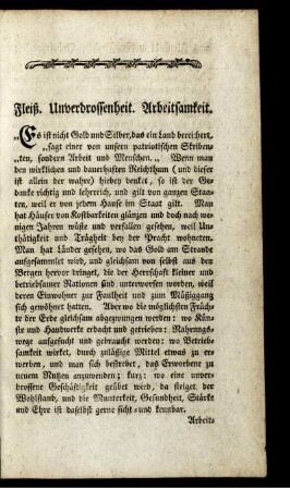 Fleiß. Unverdrossenheit. Arbeitsamkeit