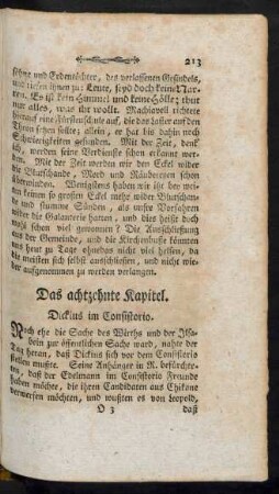 Das achtzehnte Kapitel. Dickius im Consistorio.
