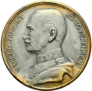 Weltkriegsmedaille mit Brustbild des Königs Friedrich August III. von Sachsen, 1915