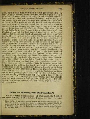 Ueber die Bildung von Präparanden