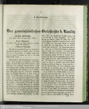 Der gemeinfasslichen Geschichte d. Lausitz zweiter Zeitraum, vom Jahre 1076 bis zum Jahre 1636