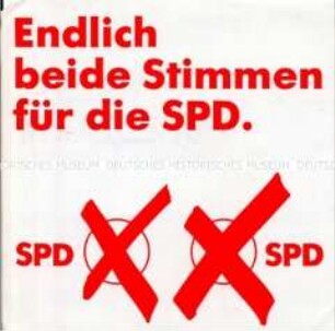 Wahlkampf-Aufkleber der SPD zur Bundestagswahl 1983